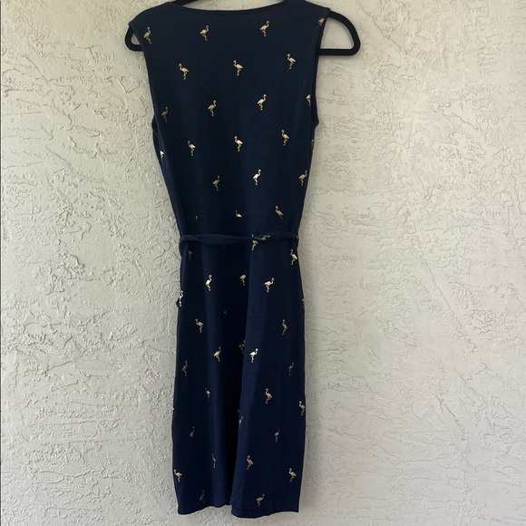 Boden Navy Flamingo Print Midi Dress - Picture 5 of 5